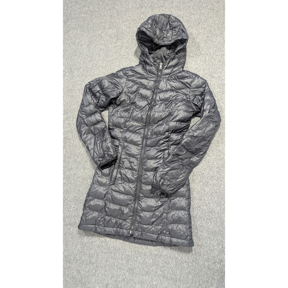 The North Face Parka Puffer Jacket‎ Women XS Black 550 Down Hooded Dark Academia